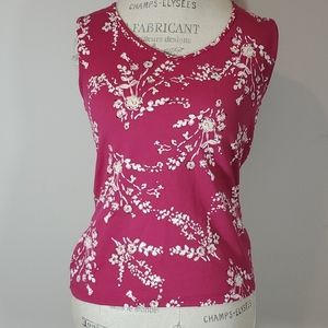 Croft Barrow Size Small Tank Floral Pink.  Size sm